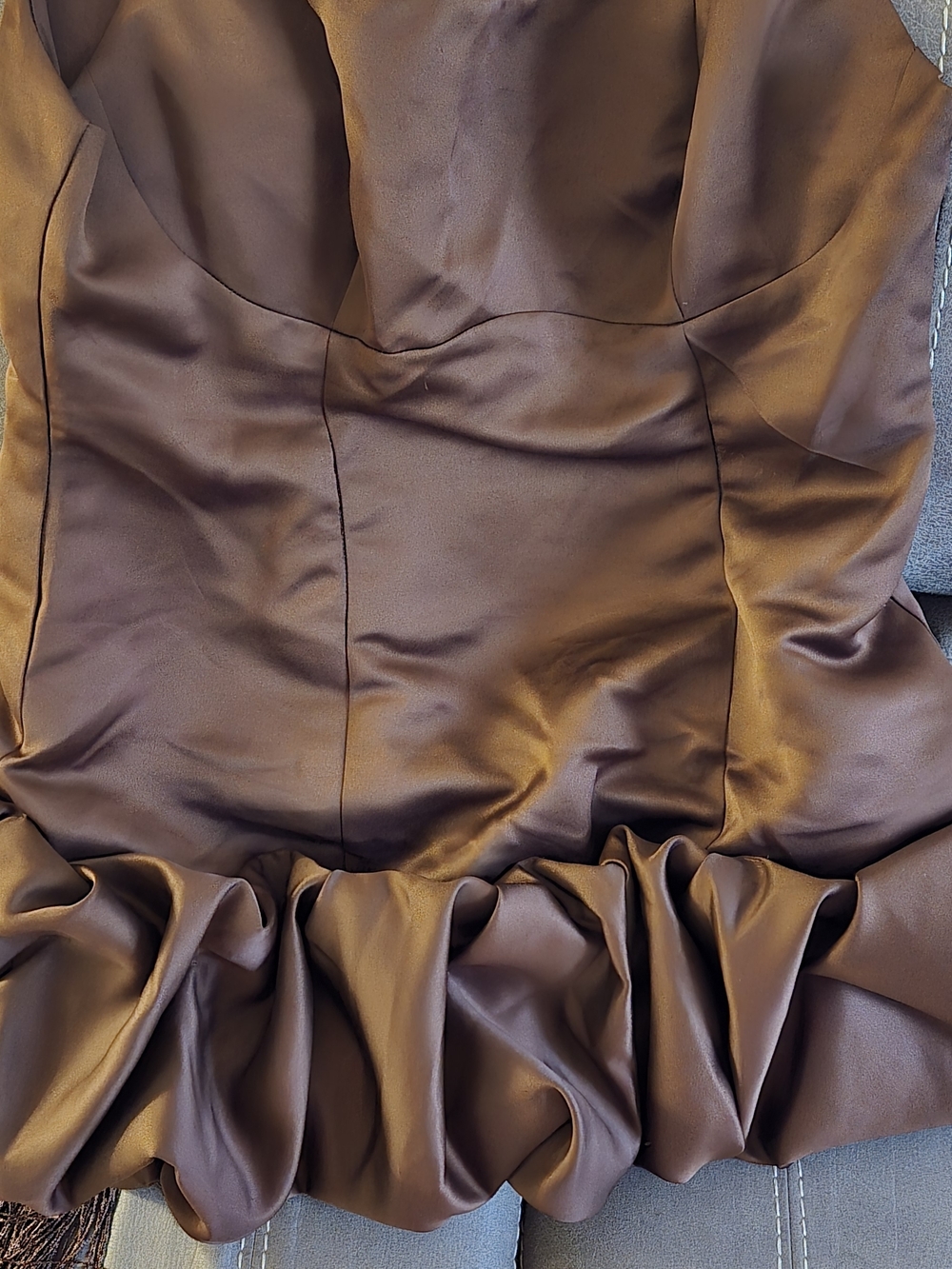 Fashion Nova Brown Ruffle Hem Mini Dress - Picture 5 of 5